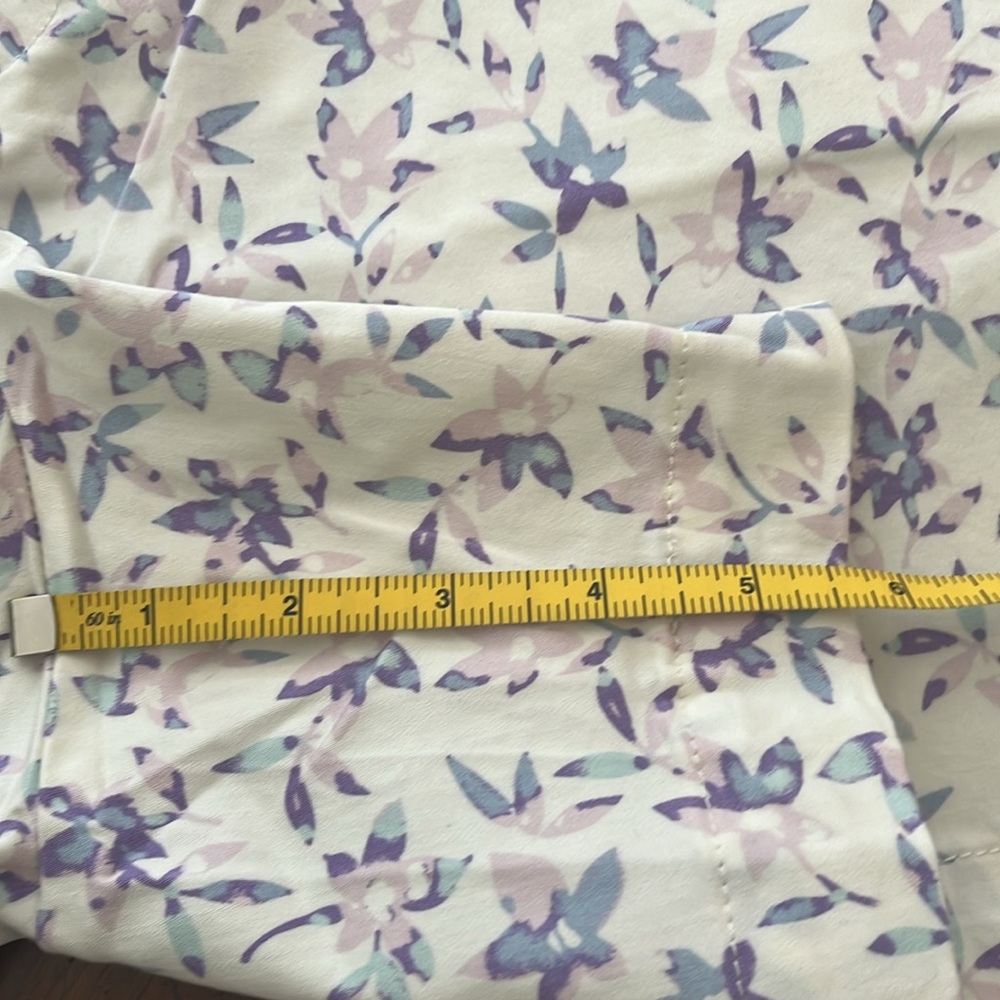 NWT Jach’s Girlfriend Stretch Chino Shorts Blue Pink Purple Botanical Print - Picture 12 of 14